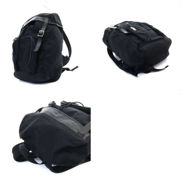 Saint Laurent Sack Bag Rucksack Backpack Canvas Black - Picture 7 of 8